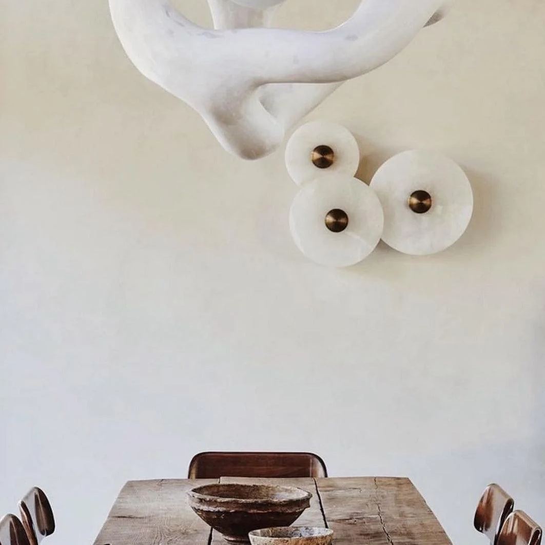 Jade Modern Metal Alabaster Wall Lamp Dining Room Bedroom