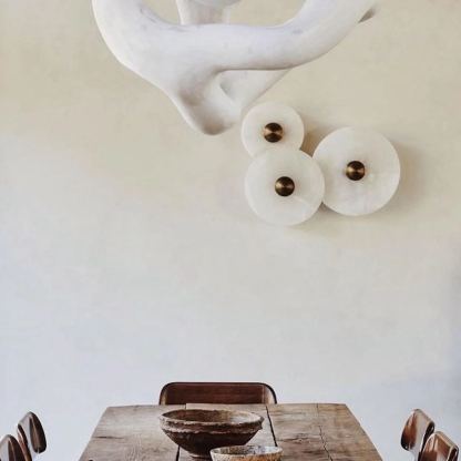 Jade Modern Metal Alabaster Wall Lamp Dining Room Bedroom