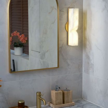 Jade Alabaster Rectangular Modern Wall Light Shades Hallway Bedroom