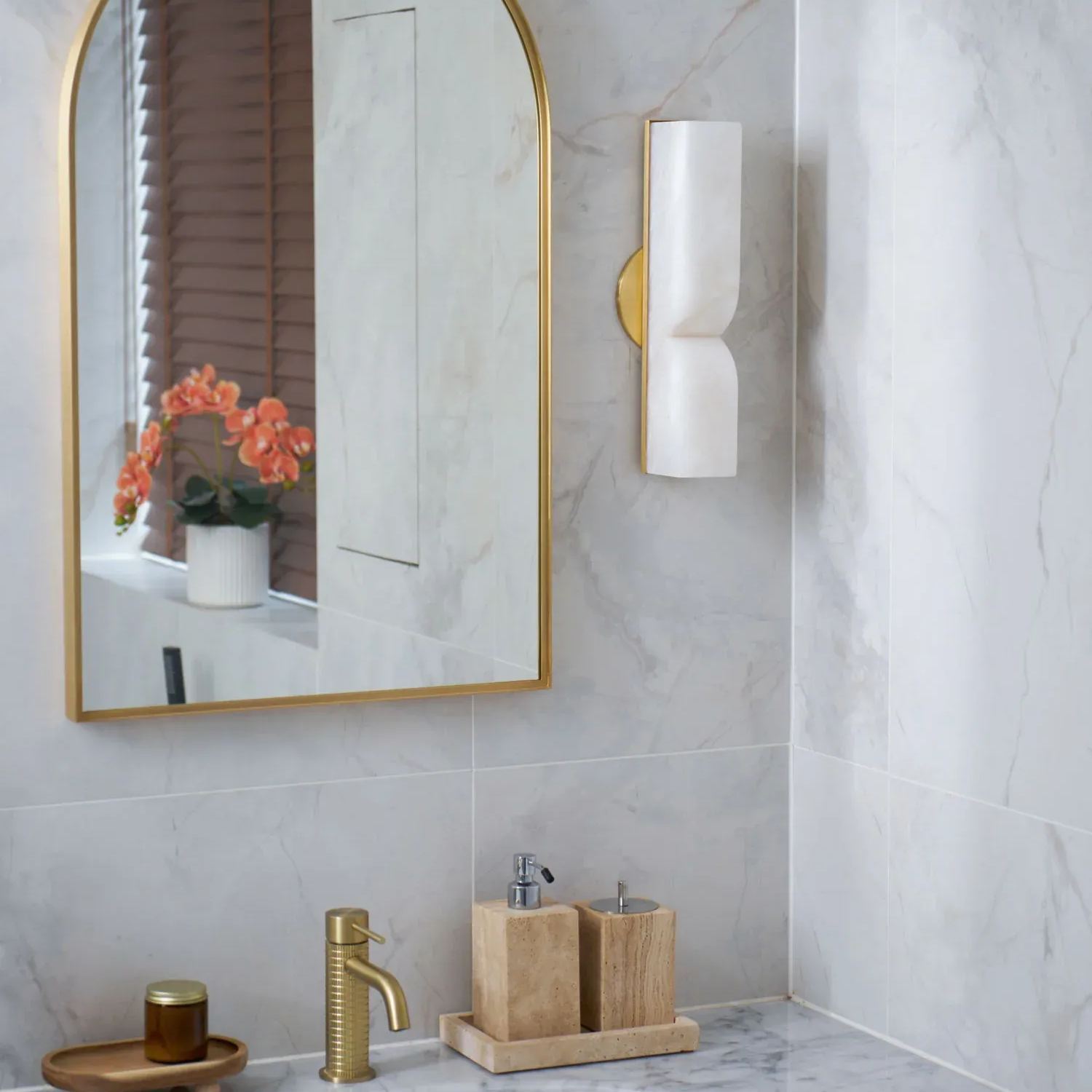 Jade Alabaster Rectangular Modern Wall Light Shades Hallway Bedroom
