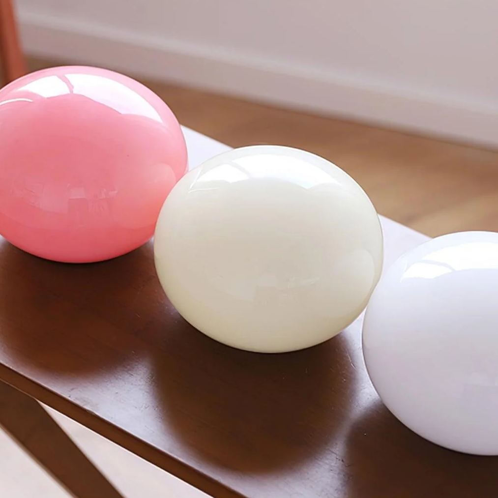 Elif Modern Marshmallow Round Glass Wall Light Shades Bedroom Hallway