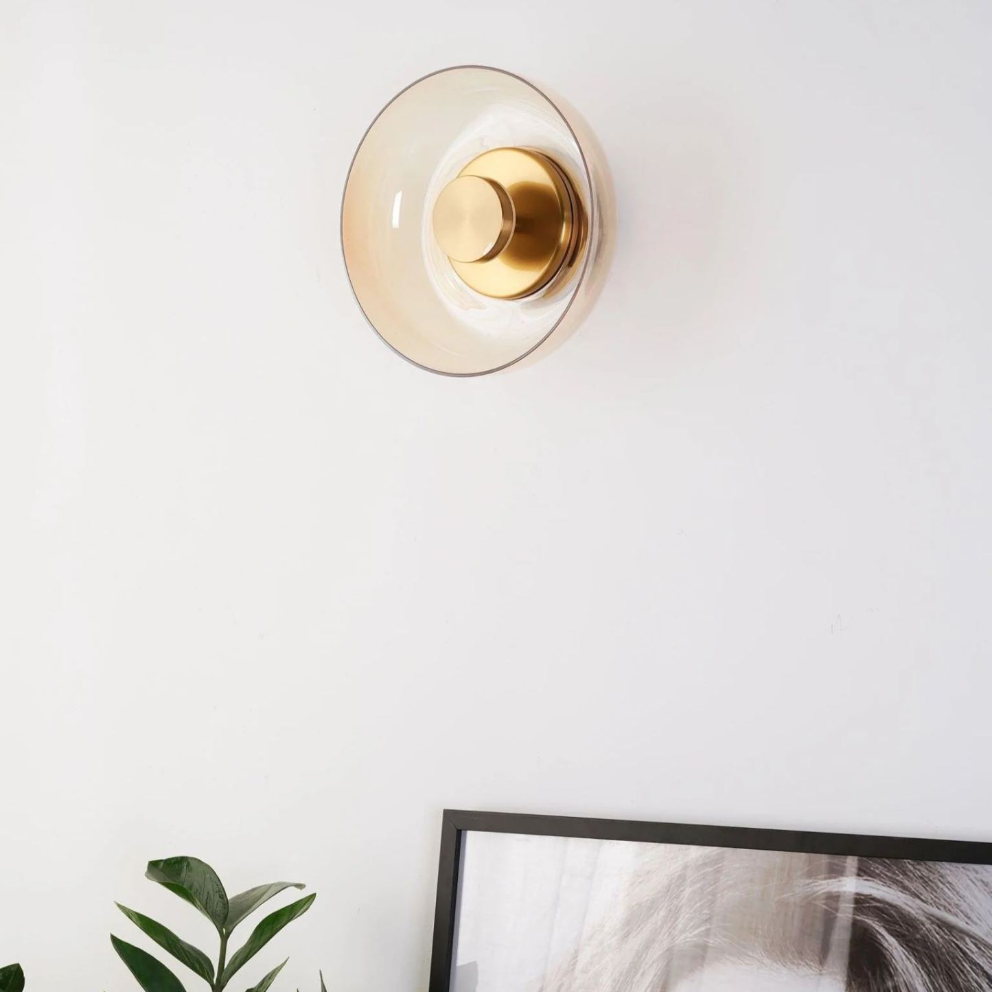 Hailie Modern Round Bowl Glass Wall Light Shades Bedroom Hallway
