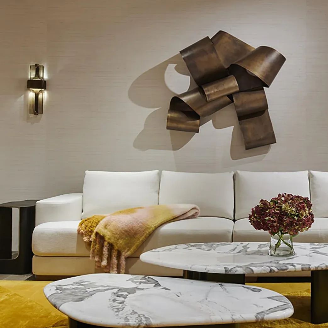 Edge Modern Textured Glass Metal Wall Light Dining Room Bedroom