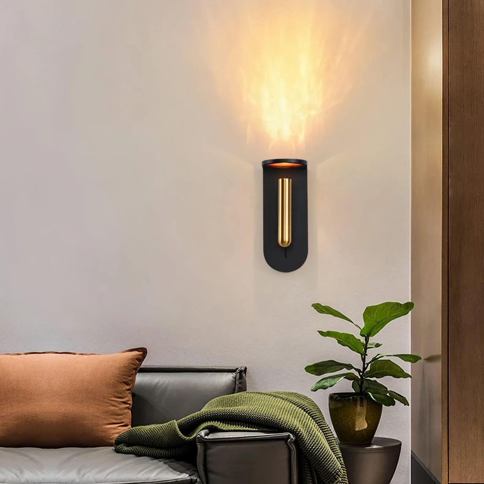 Edge Minimalism Acrylic Metal Black White Wall Light Dining Room Bedroom