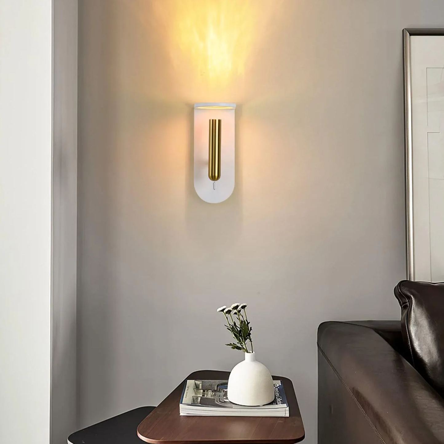 Edge Minimalism Acrylic Metal Black White Wall Light Dining Room Bedroom