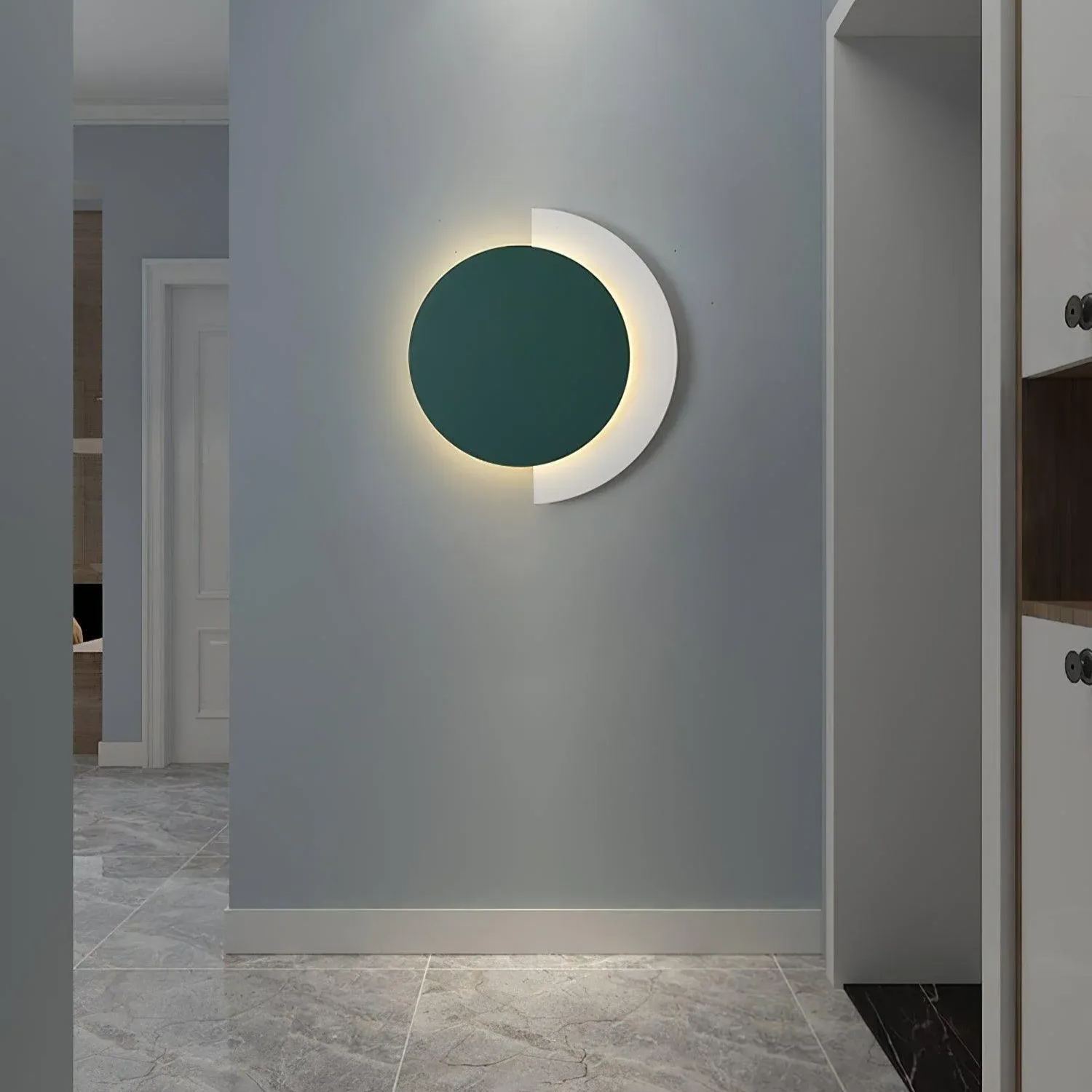 Edge Minimalism Rounded Acrylic Metal Wall Light Dining Room Bedroom