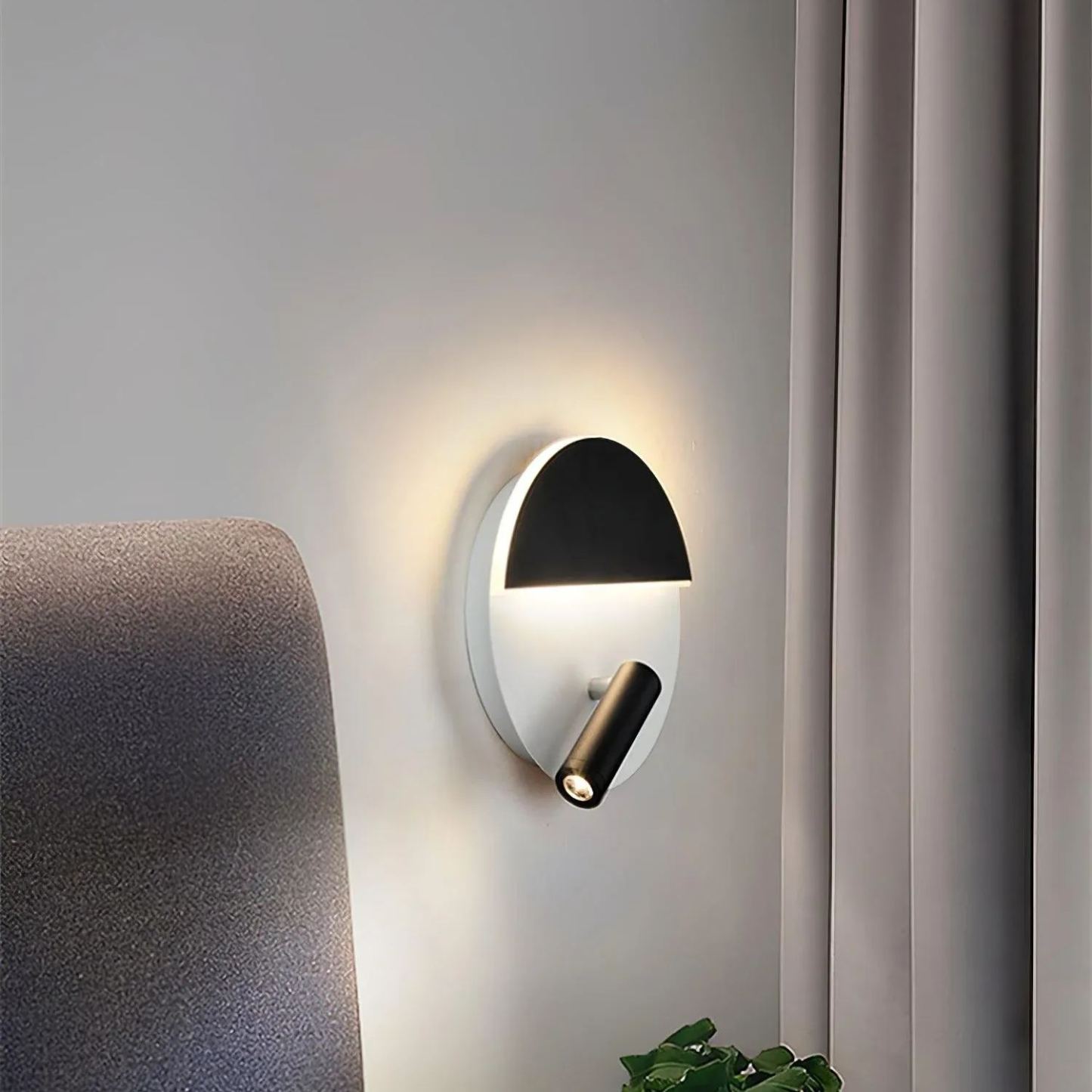 Edge Minimalism Metal Black White Wall Light Dining Room Bedroom