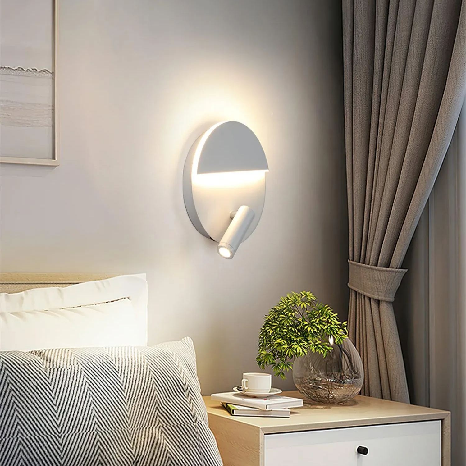Edge Minimalism Metal Black White Wall Light Dining Room Bedroom