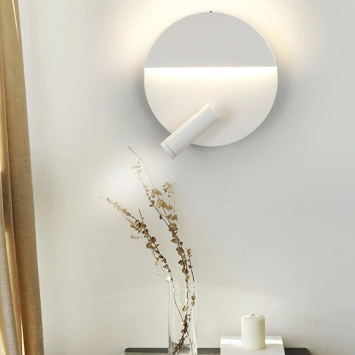 Edge Minimalism Metal Black White Wall Light Dining Room Bedroom