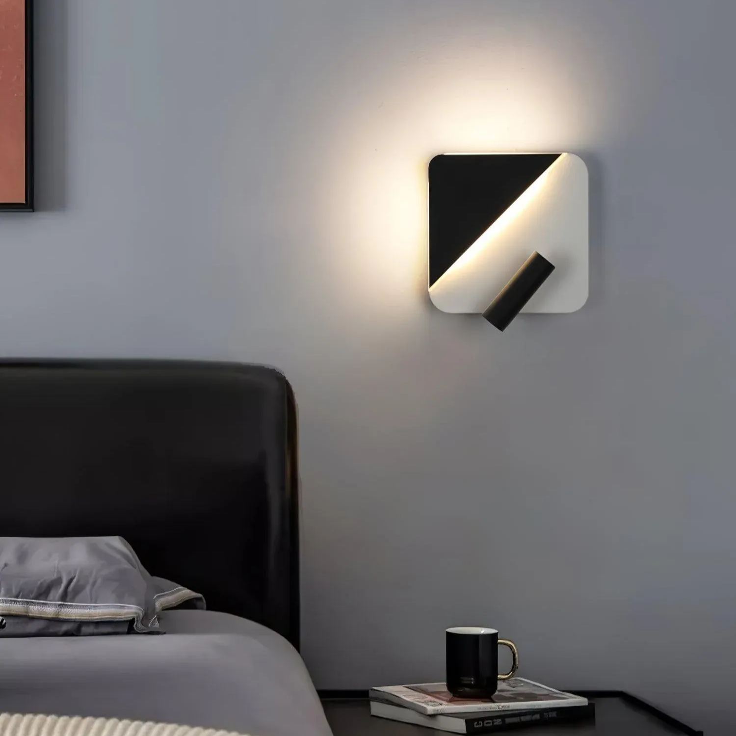 Edge Minimalism Metal Black White Wall Light Dining Room Bedroom
