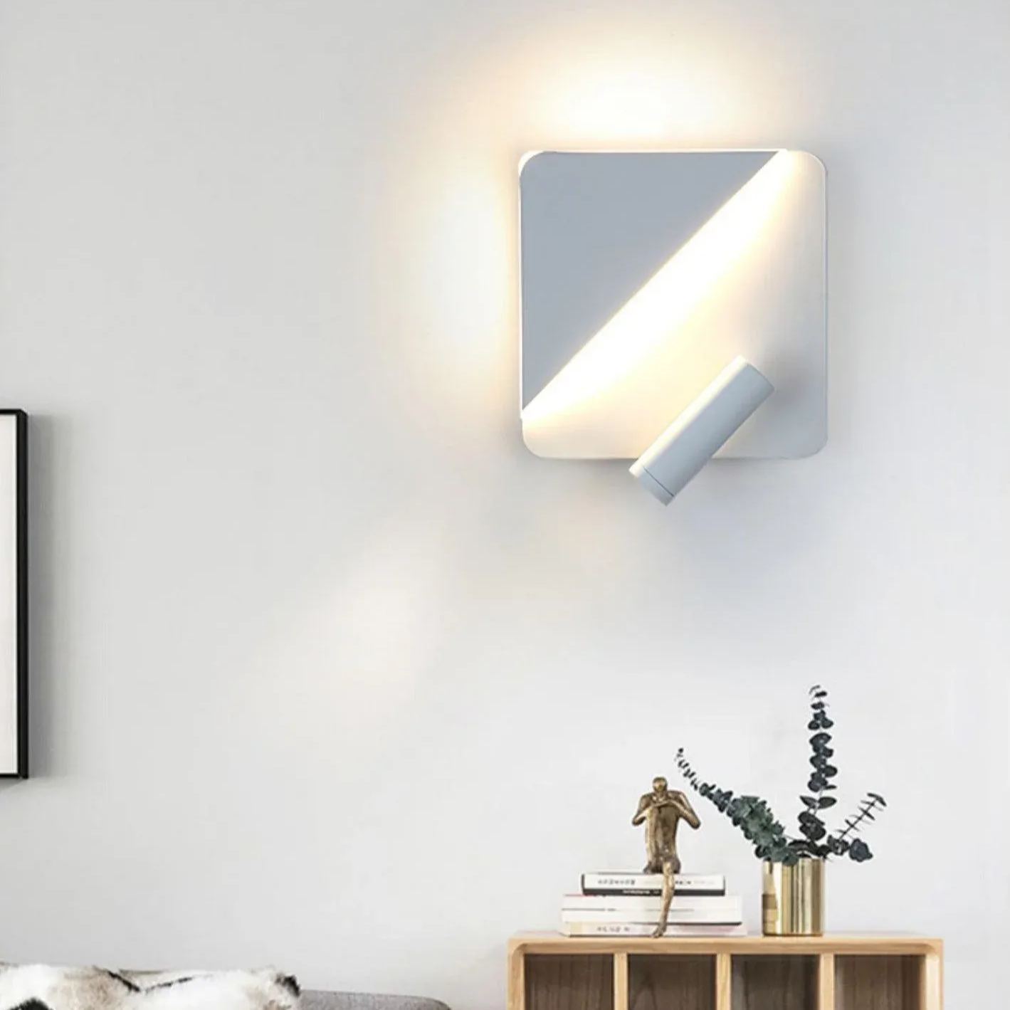 Edge Minimalism Metal Black White Wall Light Dining Room Bedroom