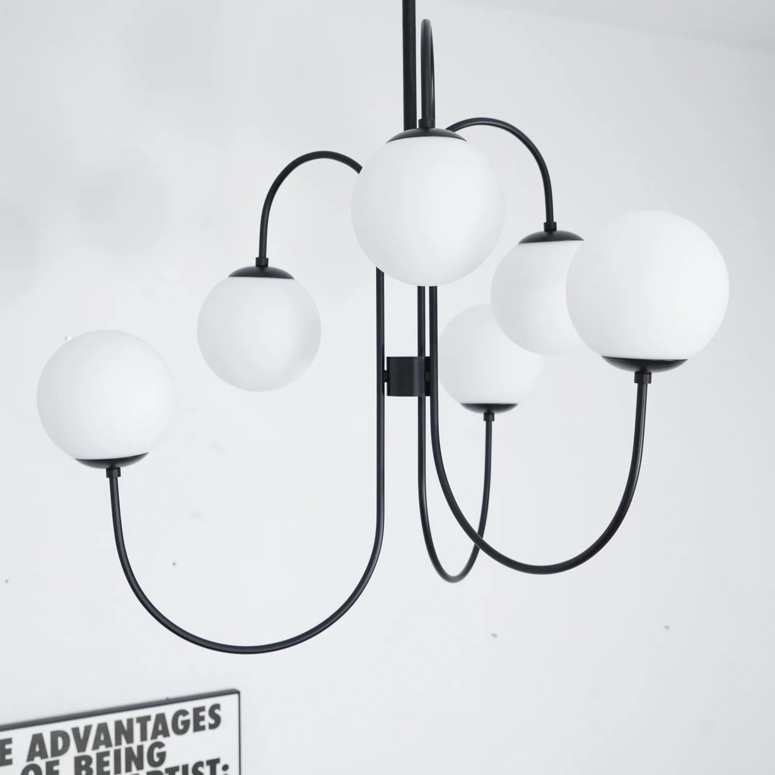 Alessio Vintage Metal Glass Gold Black Pendant Light Bedroom Living Room