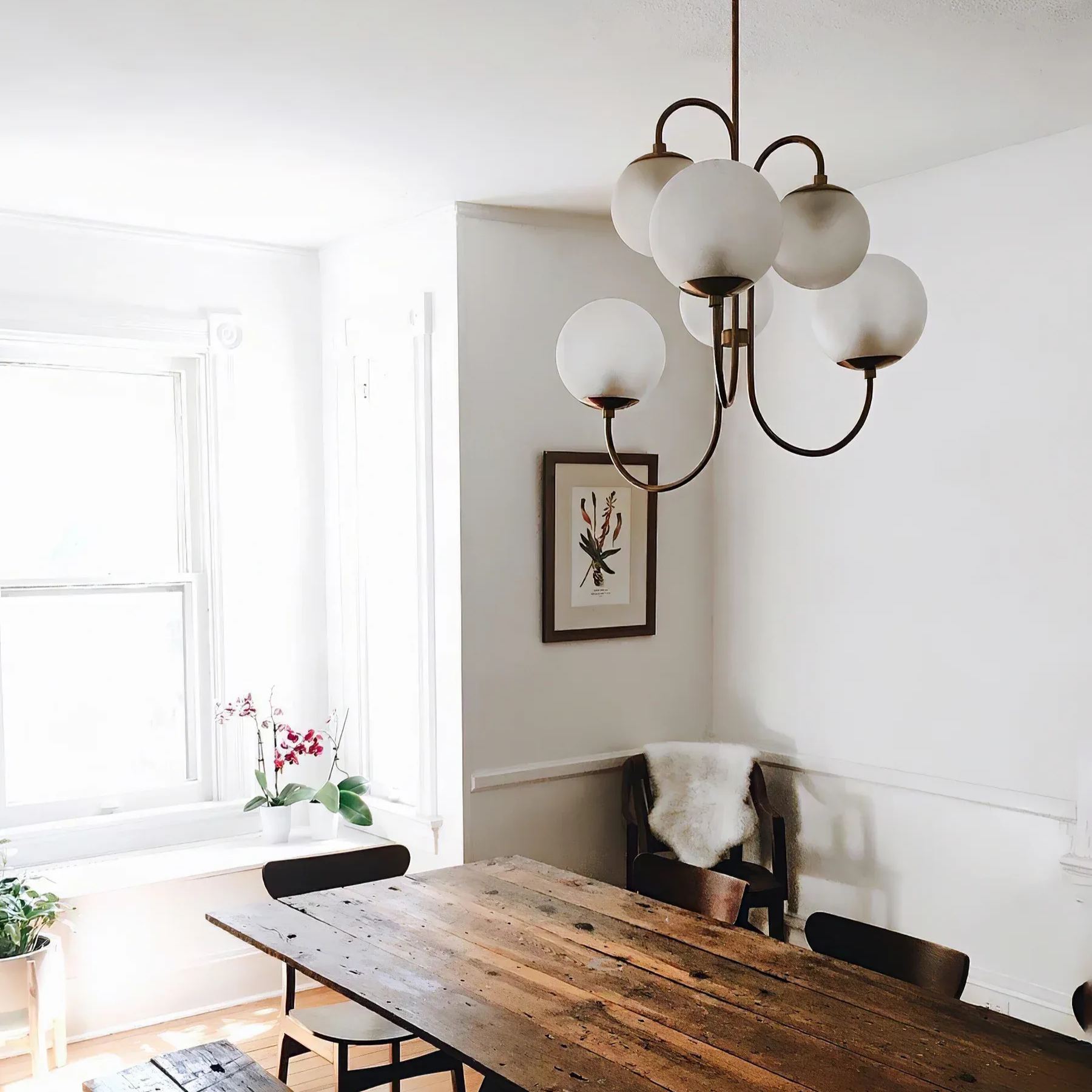 Alessio Vintage Metal Glass Gold Black Pendant Light Bedroom Living Room