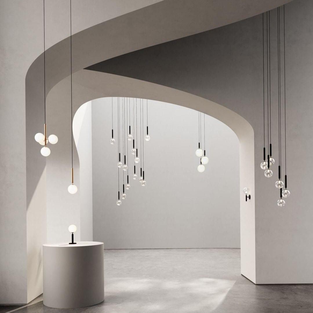 Hailie Minimalism Metal Glass Pendant Light Bedroom Living Room