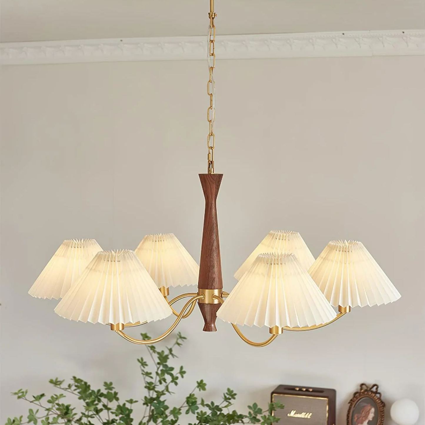 Valentina Vintage Pleated Fabric Chandelier Shades  Living Dining Room