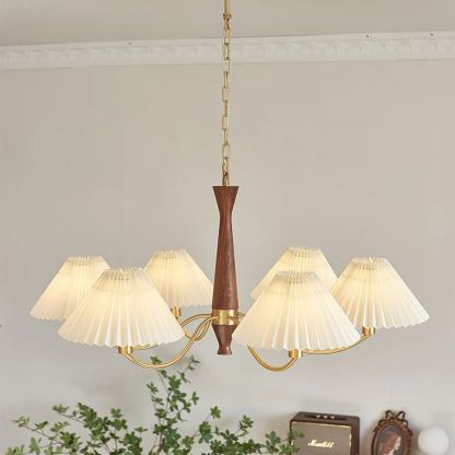 Valentina Vintage Pleated Fabric Chandelier Shades  Living Dining Room
