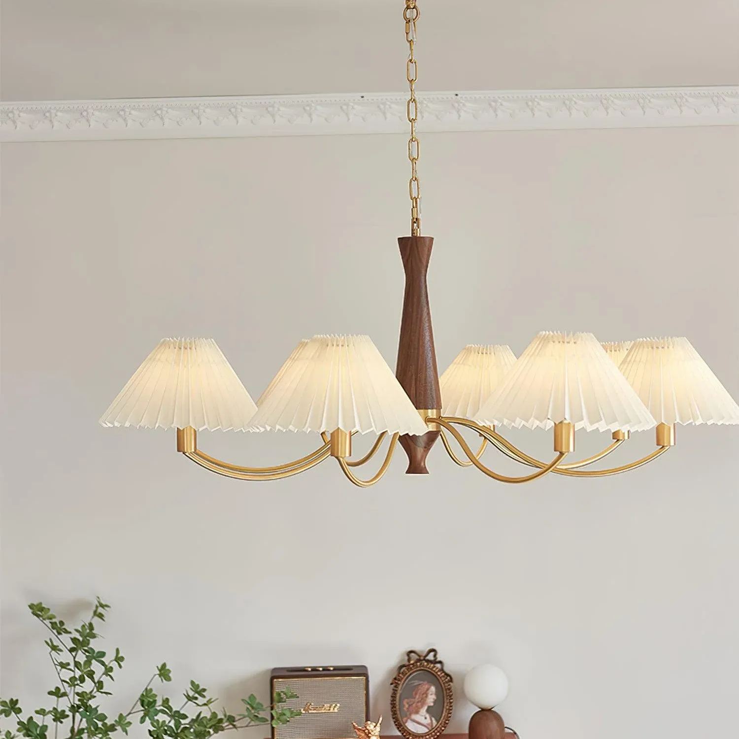 Valentina Vintage Pleated Fabric Chandelier Shades  Living Dining Room