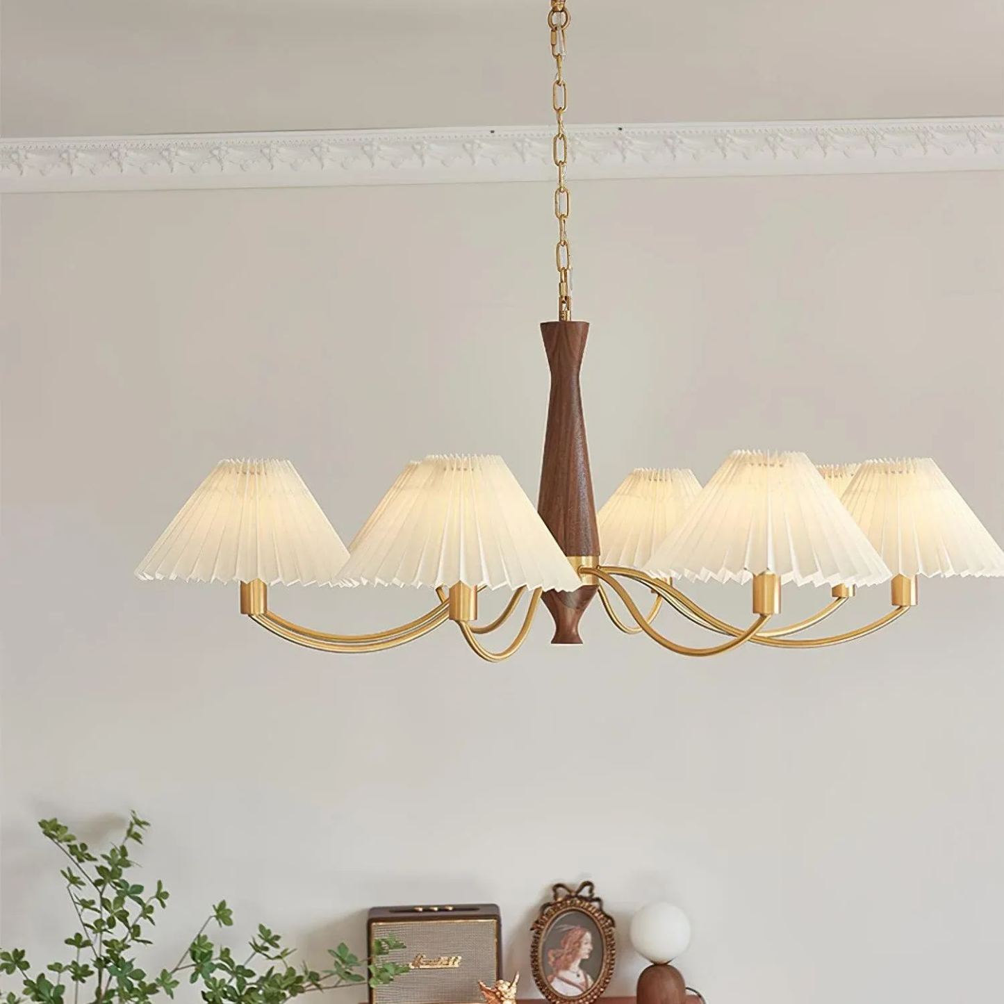 Valentina Vintage Pleated Fabric Chandelier Shades  Living Dining Room