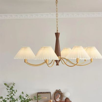 Valentina Vintage Pleated Fabric Chandelier Shades  Living Dining Room