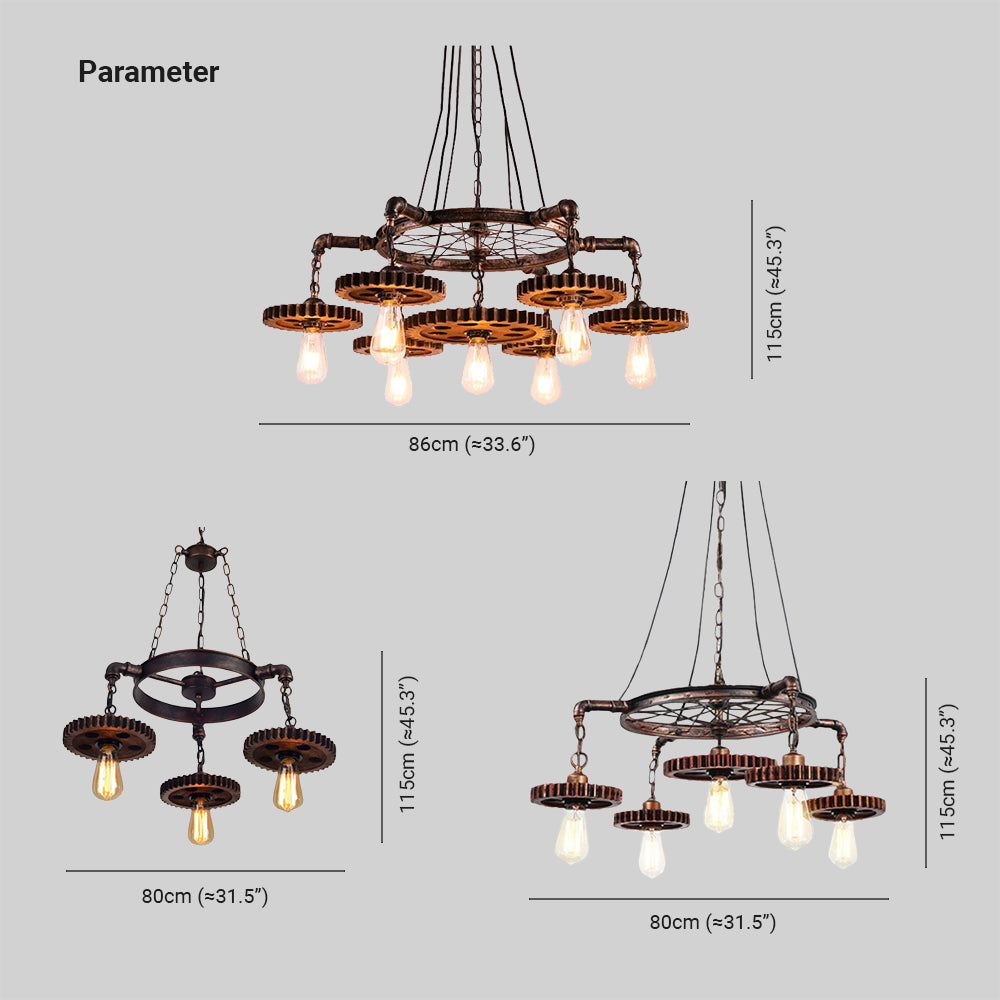 Alessio Industrial Pendant Light Dimensions