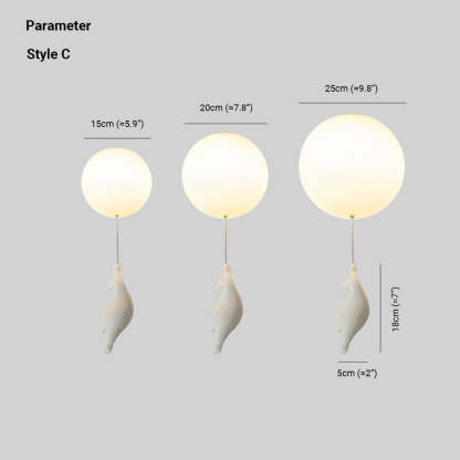 Bear Balloon Ceiling Light Style C Sizes,15-25cm diameter