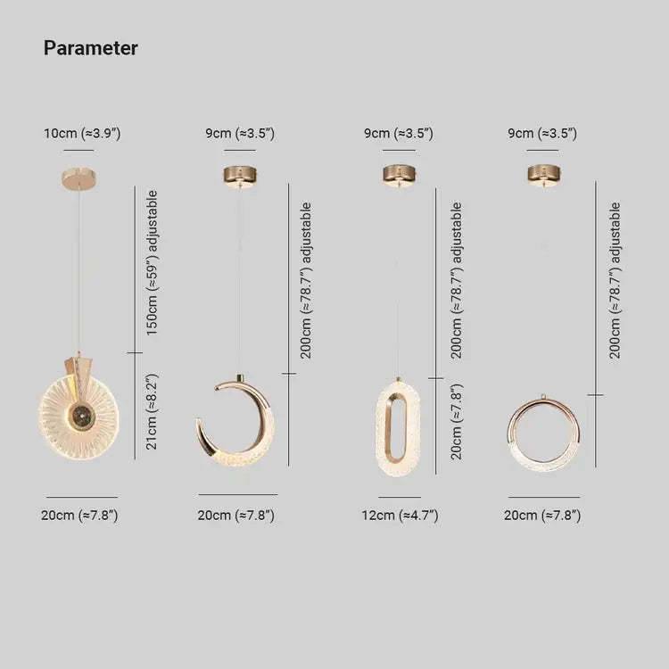 Kirsten Creative Art Pendant Light Dimensions and Specifications
