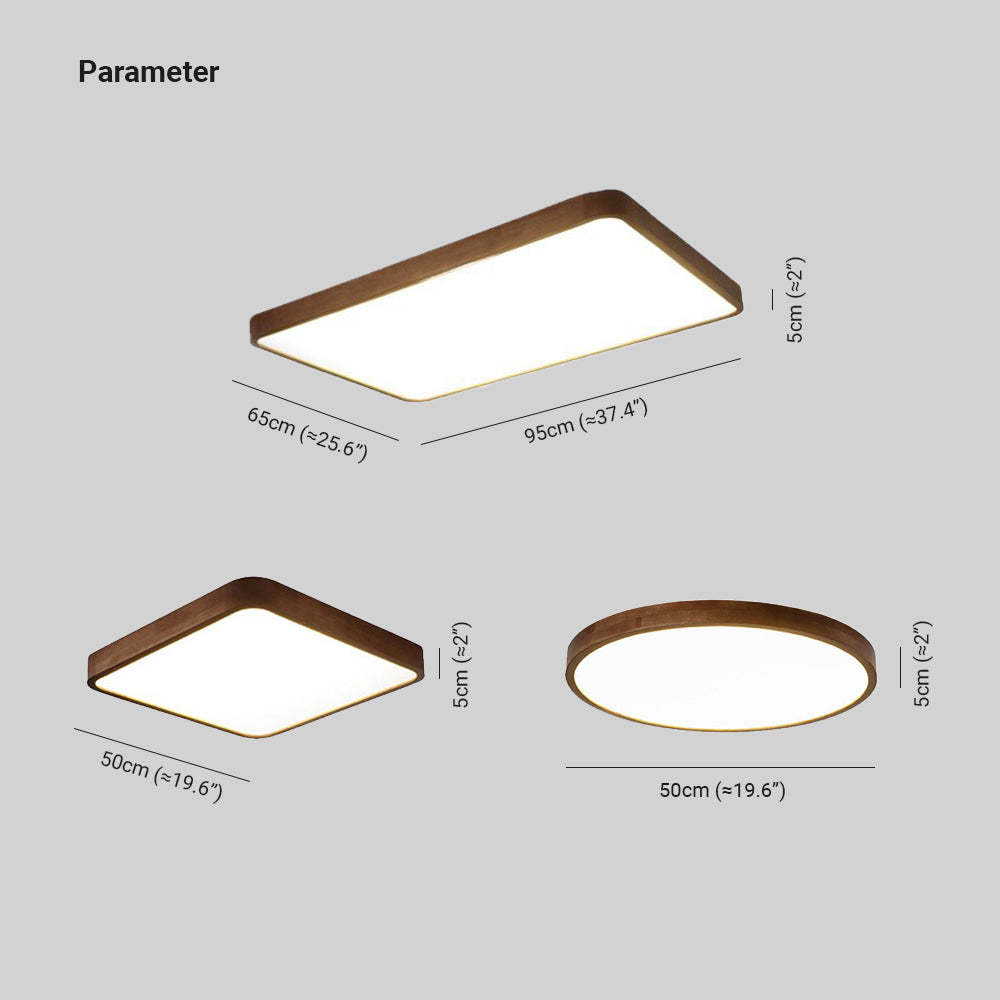 Ozawa walnut LED ceiling light dimensions
