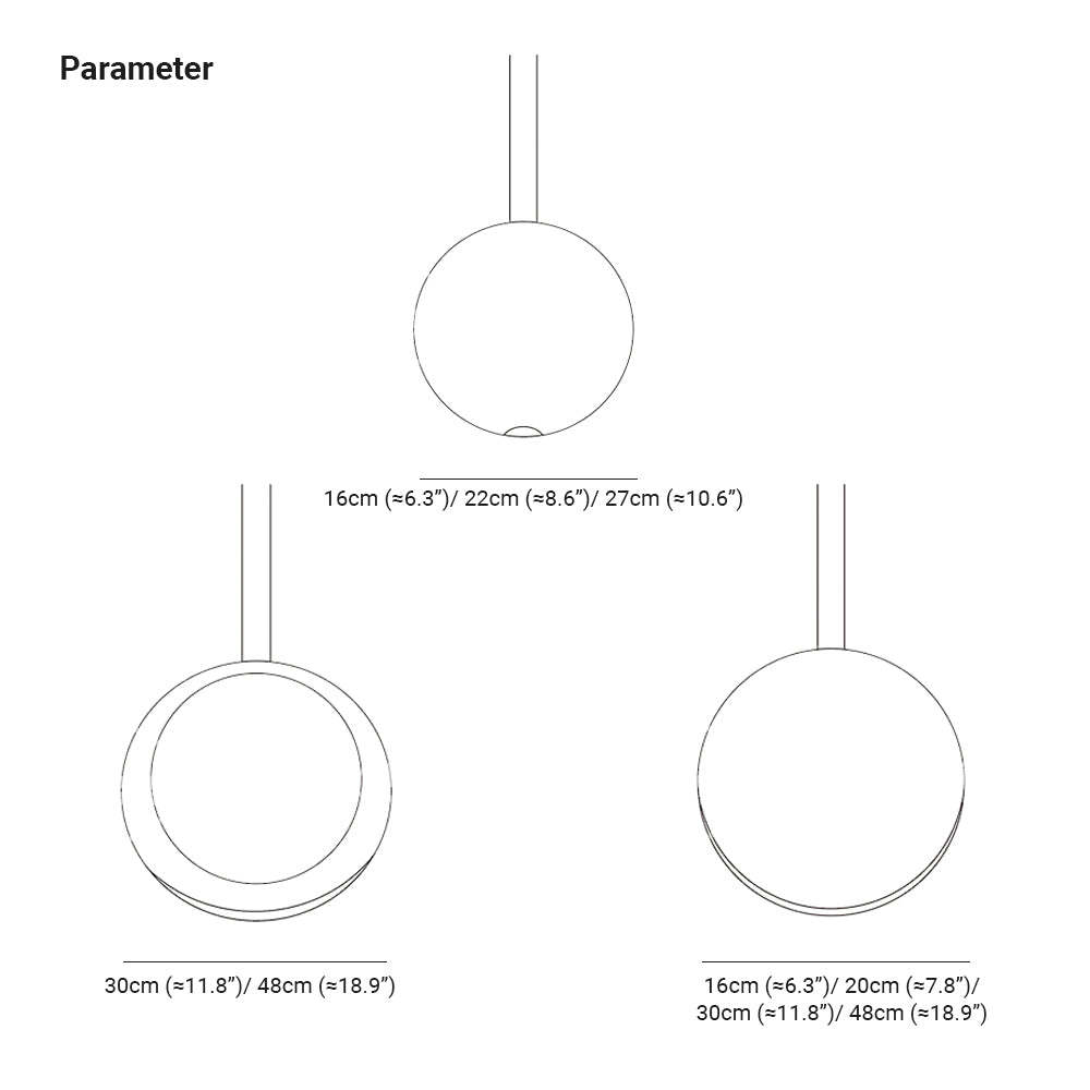 Zaid Pendant Light Dimensions - Sizes and measurements
