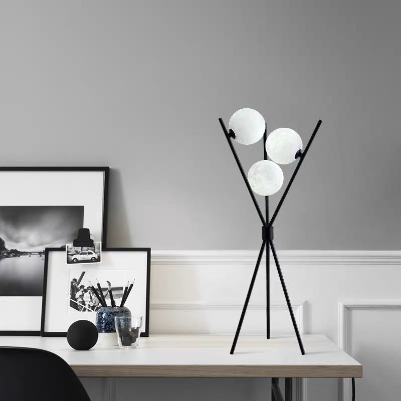 Valentina Tripod Floor Lamp/Table Lamp, Metal/Acrylic