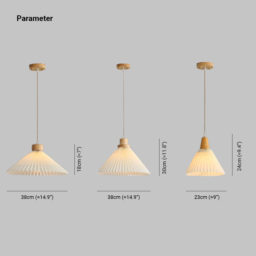 Ozawa Wood Pendant Light Dimensions - Las Sola