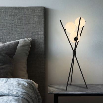 Valentina Tripod Floor Lamp/Table Lamp, Metal/Acrylic