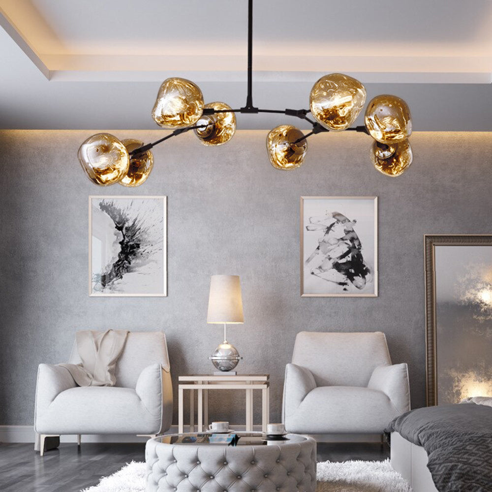 Mirza Modern Globe Lava 3 Pendant Light Fixture 3/6/8 Head