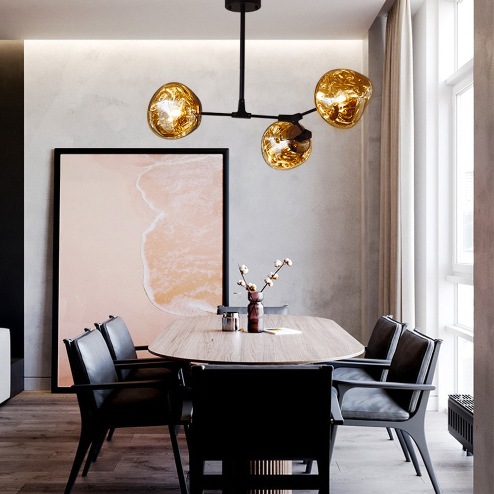 Mirza Modern Globe Lava 3 Pendant Light Fixture 3/6/8 Head