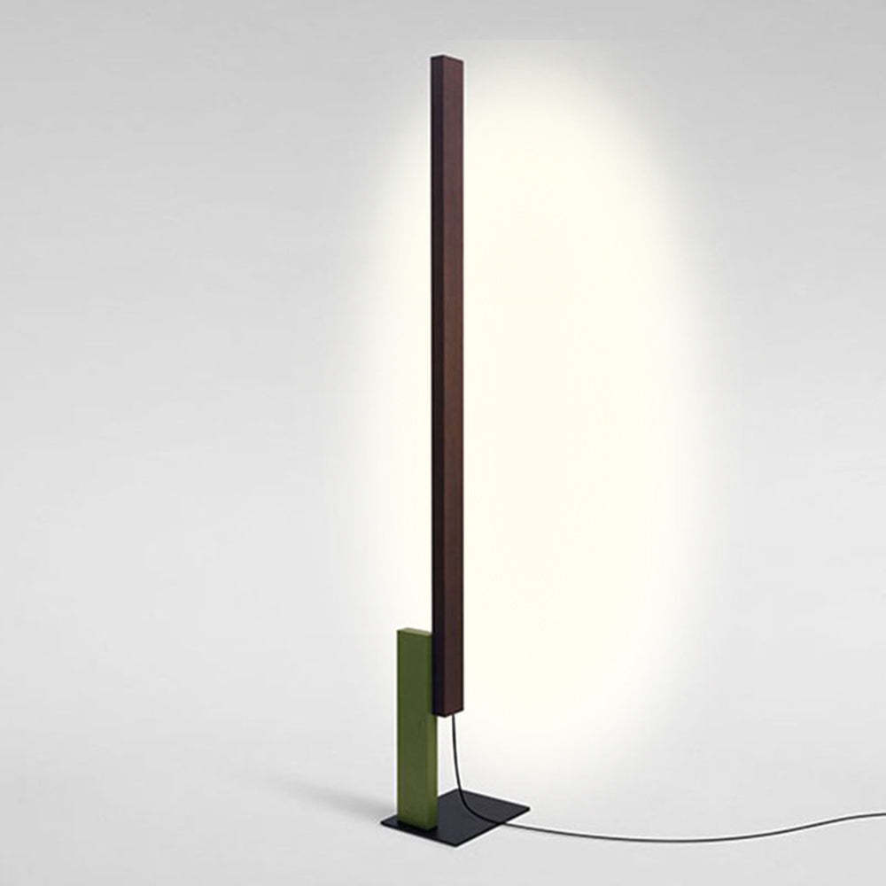 Edge Minimalist Floor Lamp in Brown and Green