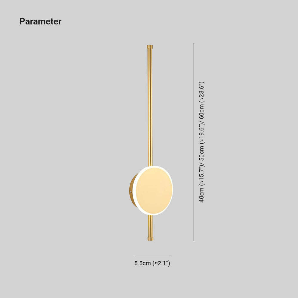 Gold Edge Linear Metal Wall Lamp dimensions