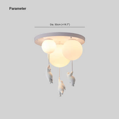 Fateh Bear Balloon Ceiling Light Size, 50cm diameter