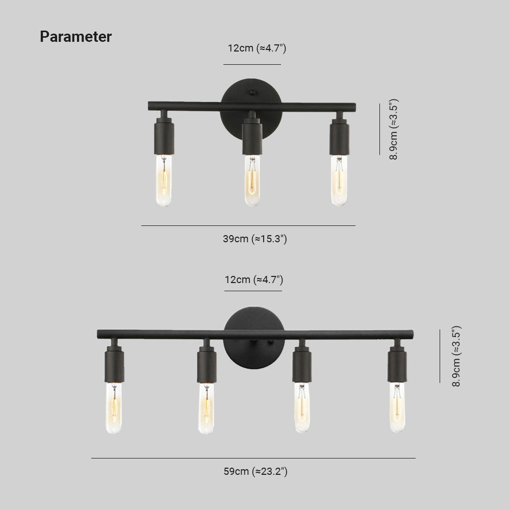 Alessio 3/4-light bathroom vanity lamp dimensions