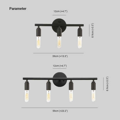 Alessio 3/4-light bathroom vanity lamp dimensions
