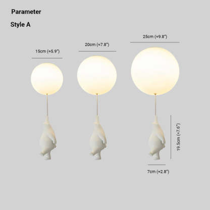 Fateh Bear Balloon Lamp Sizes. Style A: 15cm to 25cm diameter.