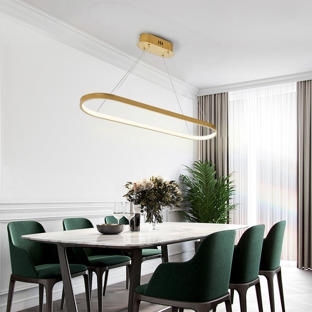 Edge Oval Minimalist Hanging Pendant Light