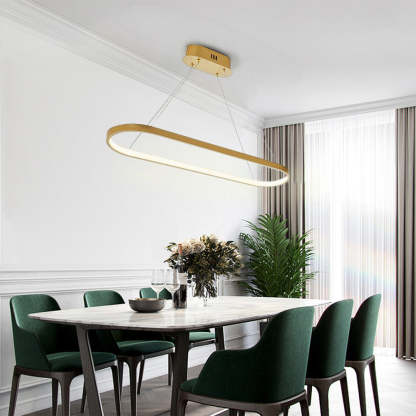 Edge Oval Minimalist Hanging Pendant Light