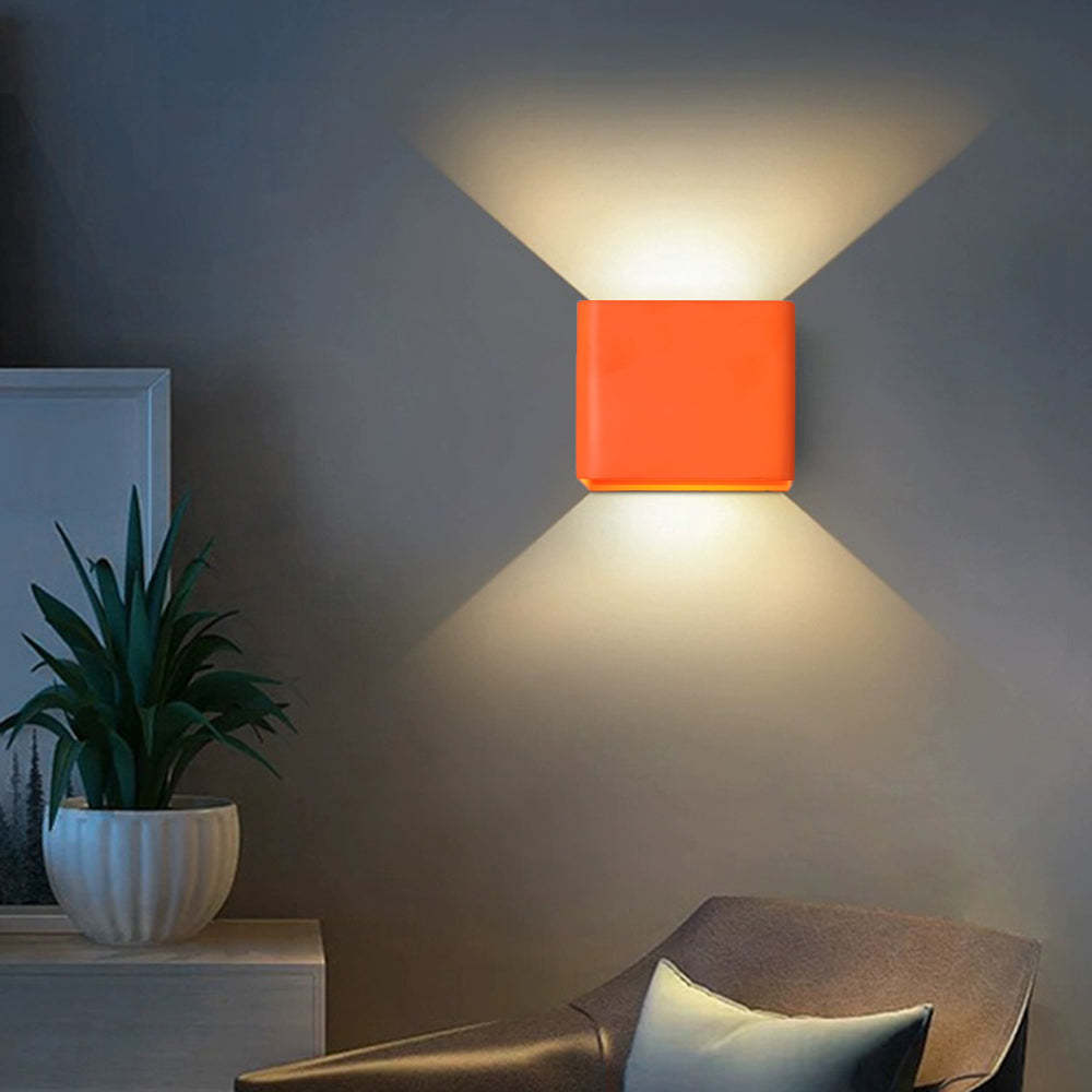 Orr Wall Lamp Square - Orange wall light emitting warm light