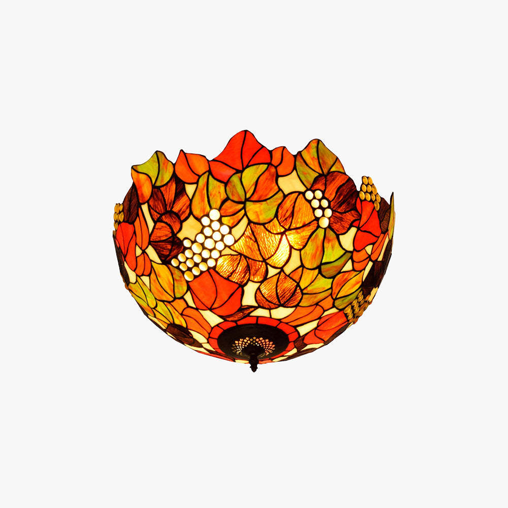 Eryn Rustic LED Flush Mount Ceiling Light, glass, multicolor