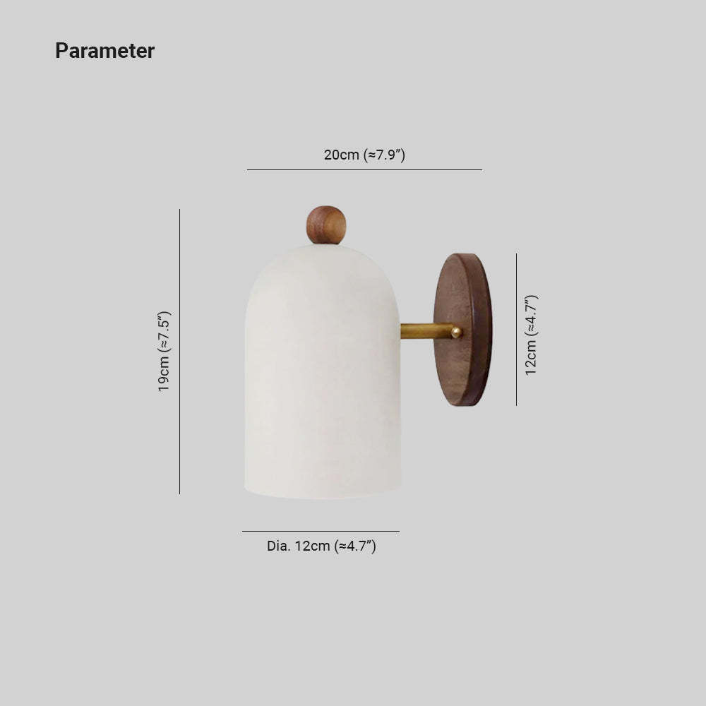 Brady wall lamp dimensions: wood and metal indoor lighting