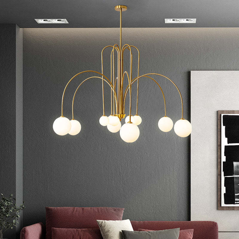 Gold Avi Pendant Light with Glass Globes | Las Sola Avi Double Layer Glass Pendant Light
