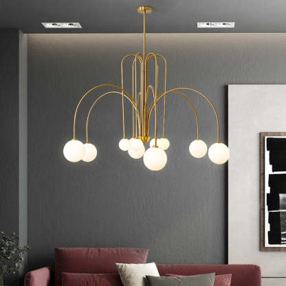 Gold Avi Pendant Light with Glass Globes | Las Sola Avi Double Layer Glass Pendant Light