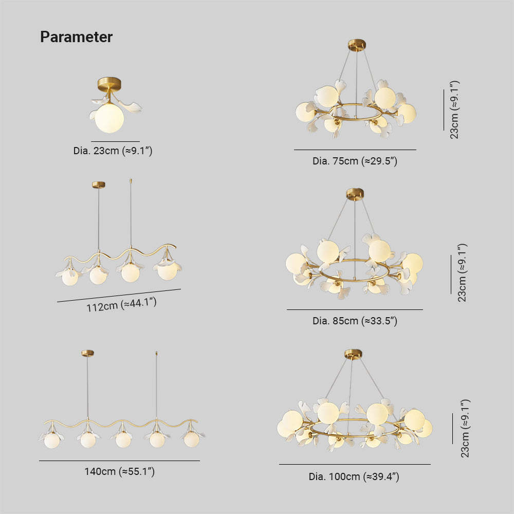 Olivia Chandelier Dimensions - See product parameters