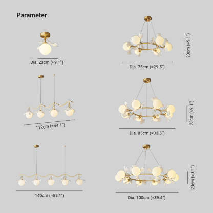 Olivia Chandelier Dimensions - See product parameters