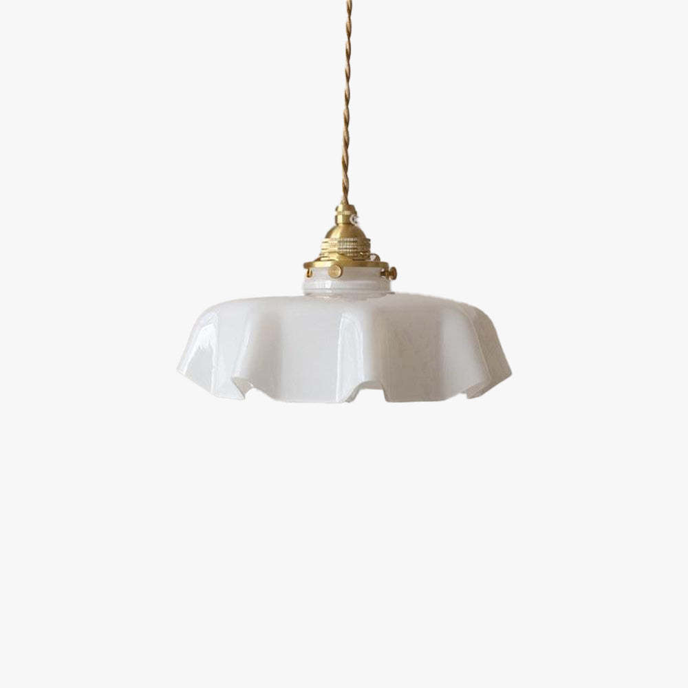 Hailie Vintage LED Pendant Light with white glass shade