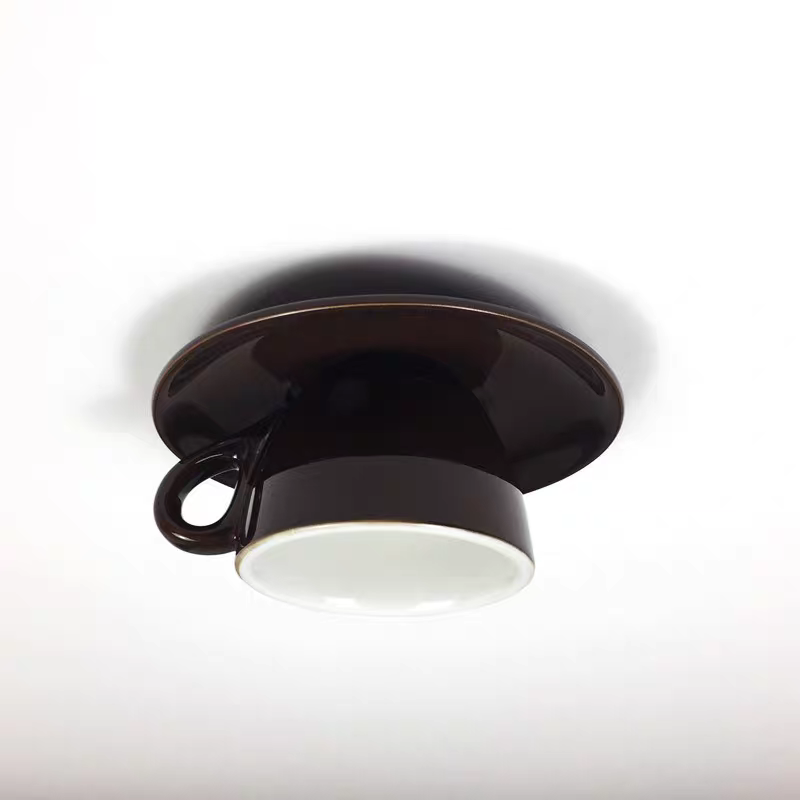 Brown Morandi Ceramic Coffee Cup Ceiling Light